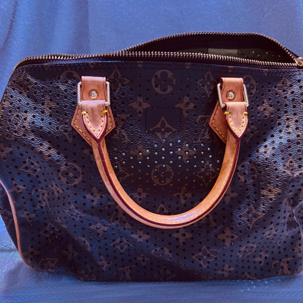 Louis Vuitton Monogram Perfo Speedy 30 Handbag Green Mesh SP0016